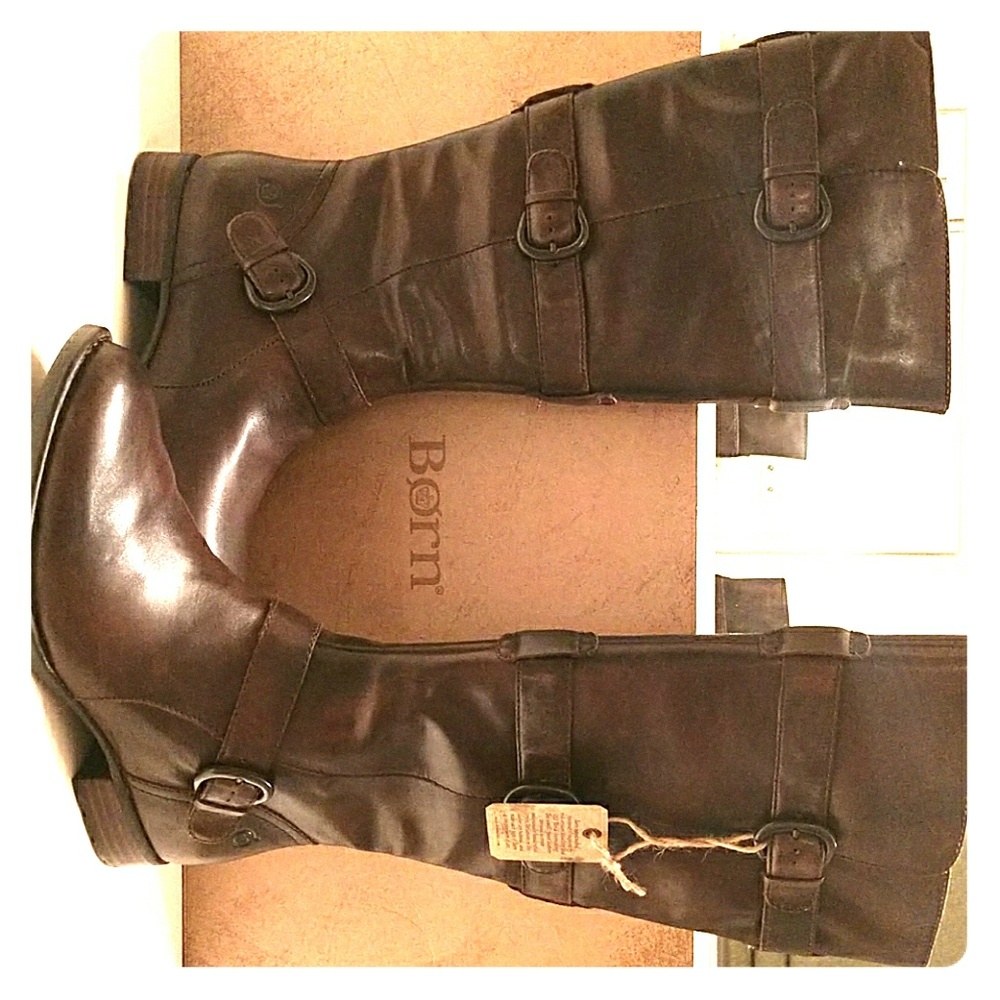 Born Umbra Cognac Knee High Boots Size 8.5